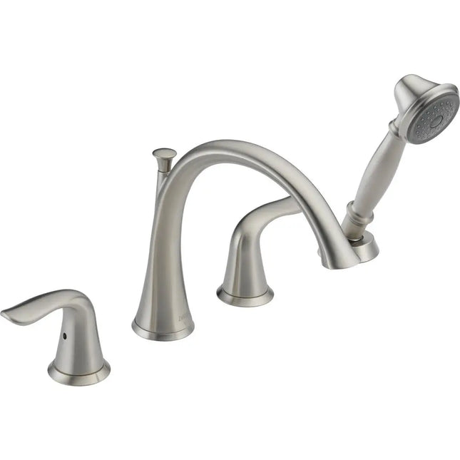 Delta Delta Lahara 2H Roman Tub Faucet Trim W/Hs T4738-SS - Plumbing Market