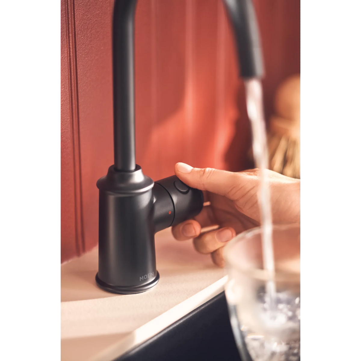 Moen Sip Traditional Single-Handle High-Arc Undermount Beverage Faucet IH7600 in Matte Black (IH7600BL) - view 2