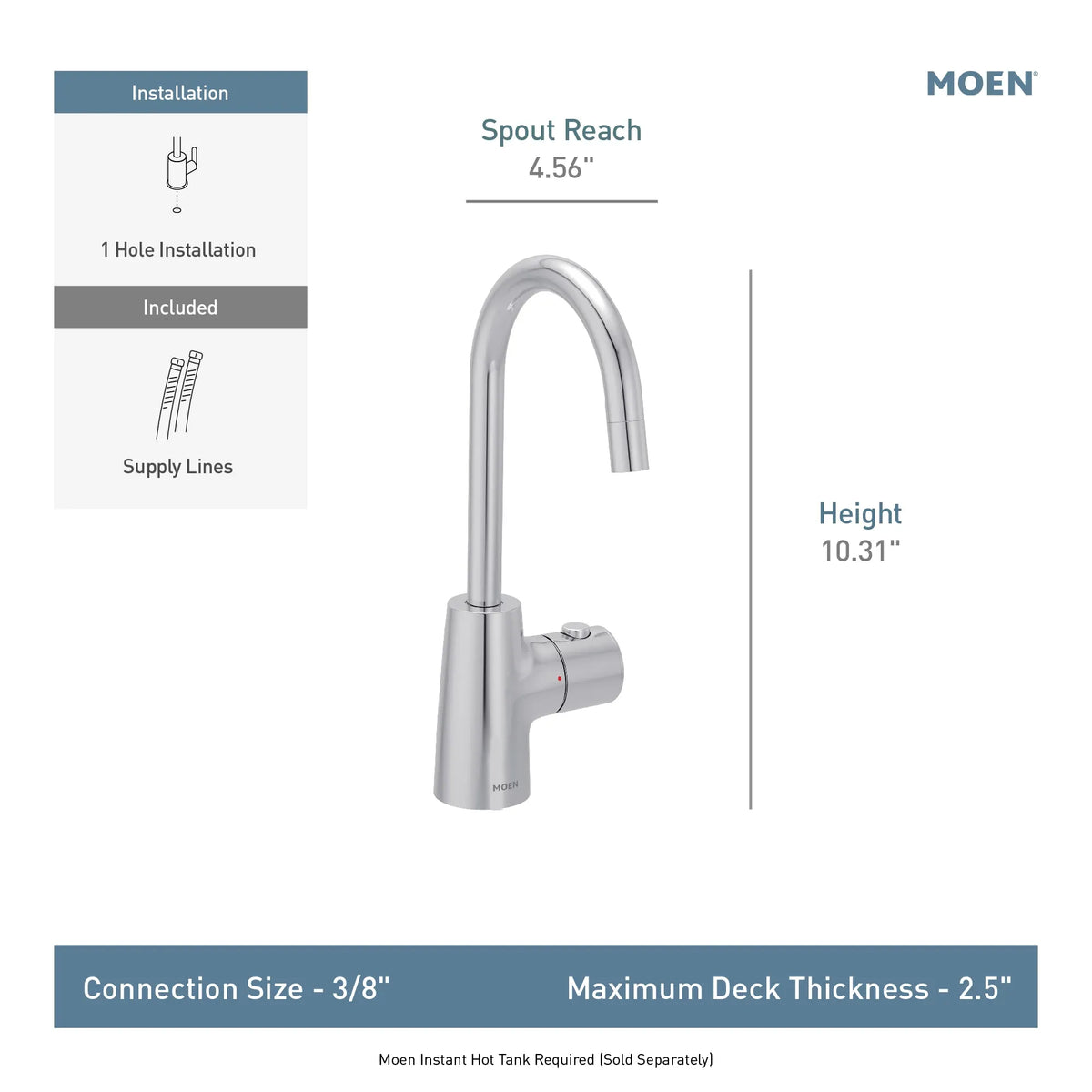 Moen Sip Transitional Single-Handle High-Arc Undermount Beverage Faucet IH7620 in Bronzed Gold (IH7620BZG) - view 4
