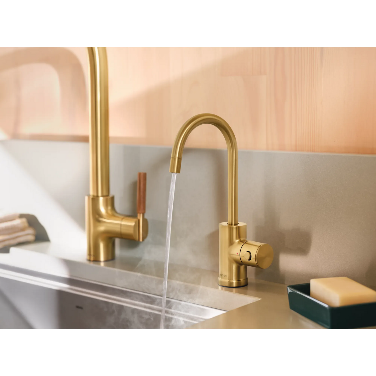 Moen Sip Modern Single-Handle High-Arc Undermount Beverage Faucet IH7660 in Brushed Gold (IH7660BG) - view 7