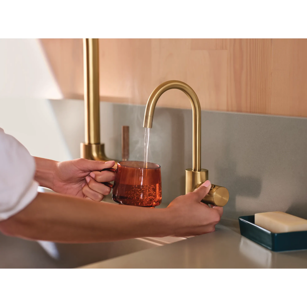 Moen Sip Modern Single-Handle High-Arc Undermount Beverage Faucet IH7660 in Brushed Gold (IH7660BG) - view 11