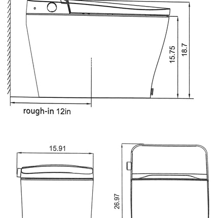 Kodaen Streamline Integrated Smart Toilet With Built-in Bidet All-in-one Kodaen