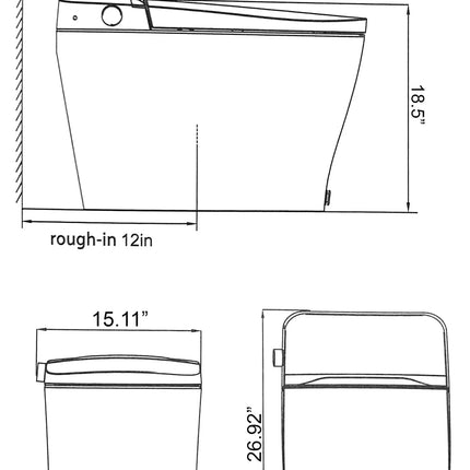 Kodaen Canary Integrated Smart Toilet With Built In Bidet Kodaen