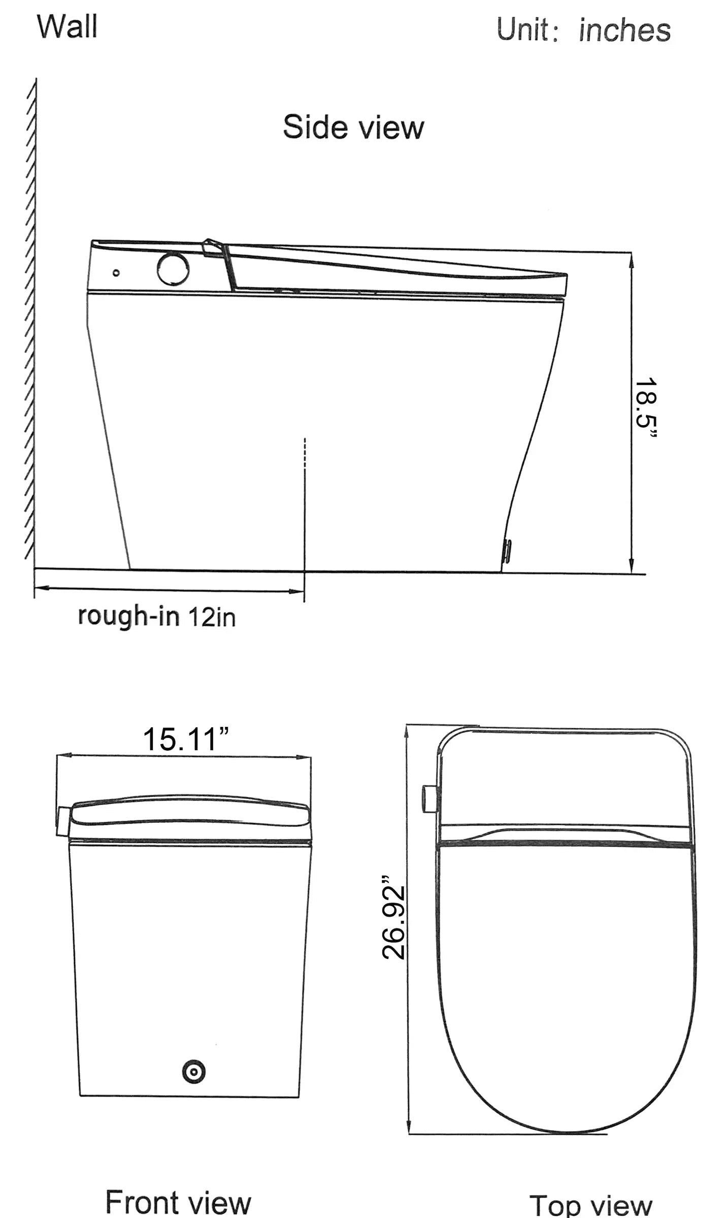 Kodaen Canary Integrated Smart Toilet With Built In Bidet Kodaen