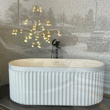 Kodaen Doric Glossy White One Piece Freestanding Bathtub Kodaen