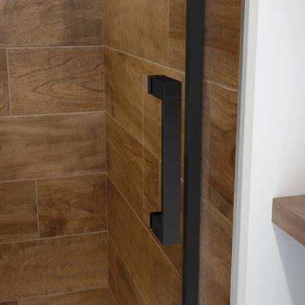 Incognito 57 56-59 x 56 ¾ in. 6 mm Bypass Tub Door for Alcove Installation with Clear glass in Matte Black - Plumbing Market