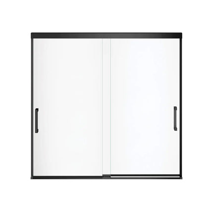 Incognito 57 56-59 x 56 ¾ in. 6 mm Bypass Tub Door for Alcove Installation with Clear glass in Matte Black - Plumbing Market