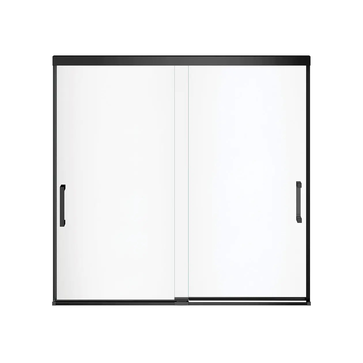 Incognito 57 56-59 x 56 ¾ in. 8mm Bypass Tub Door for Alcove Installation with Clear glass in Matte Black - Plumbing Market