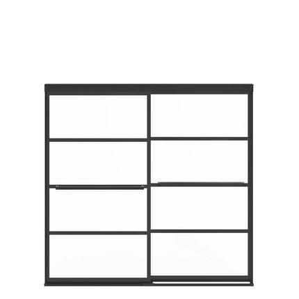 Incognito 57 Shaker 56-59 x 56 ¾ in. 8mm Bypass Tub Door for Alcove Installation with Shaker glass in Matte Black - Plumbing Market