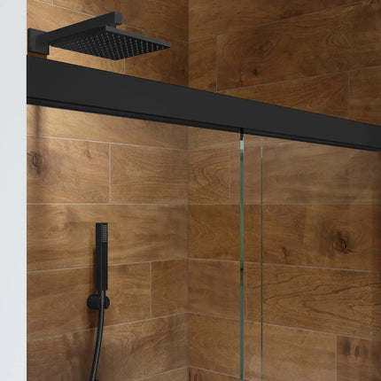 Incognito 70 44-47 x 70 ½ in. 6 mm Bypass Shower Door for Alcove Installation with Clear glass in Matte Black - Plumbing Market