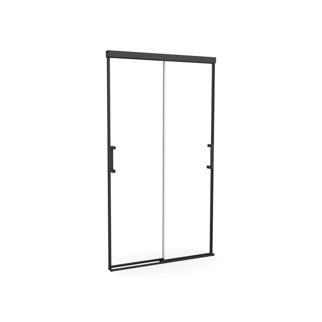 Incognito 74 39-42 x 74 in. 8mm Bypass Shower Door for Alcove Installation with Clear glass in Matte Black - Plumbing Market