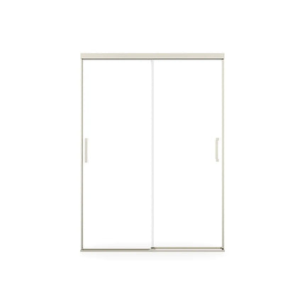 Incognito 74 51-54 x 74 in. 8mm Bypass Shower Door for Alcove Installation with Clear glass in Brushed Nickel - Plumbing Market