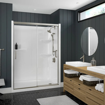 Incognito 74 51-54 x 74 in. 8mm Bypass Shower Door for Alcove Installation with Clear glass in Chrome - Plumbing Market