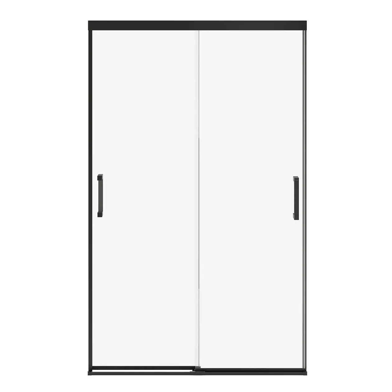 Incognito 76 44-47 x 76 in. 8mm Bypass Shower Door for Alcove Installation with Clear glass in Matte Black - Plumbing Market
