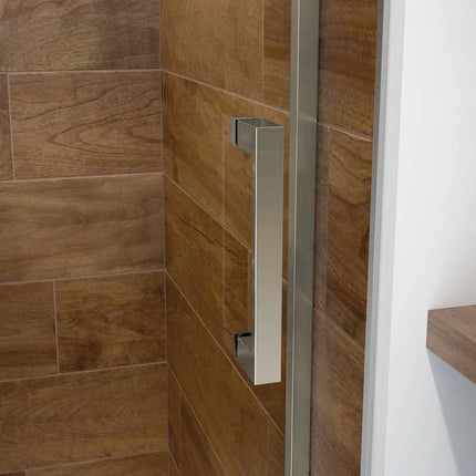 Incognito 76 56-59 x 76 in. 8mm Bypass Shower Door for Alcove Installation with Clear glass in Brushed Nickel - Plumbing Market