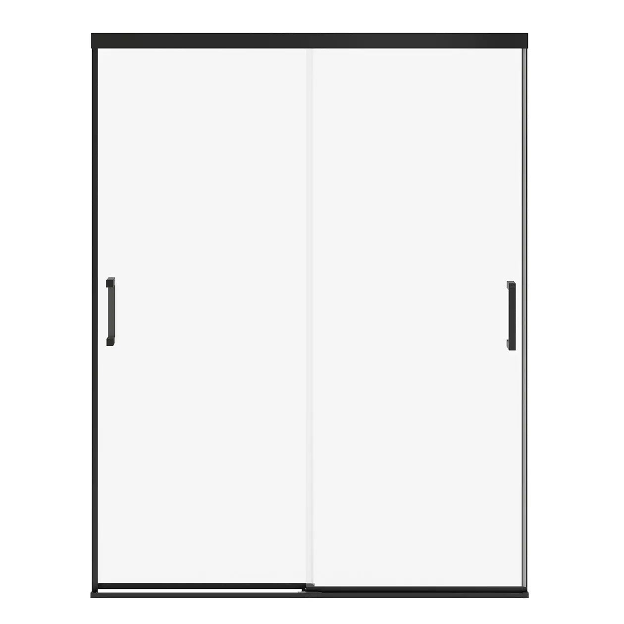 Incognito 76 56-59 x 76 in. 8mm Bypass Shower Door for Alcove Installation with Clear glass in Matte Black - Plumbing Market