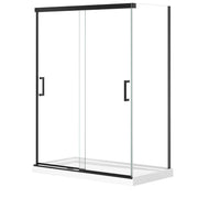 Incognito 76 Return Panel for 32 in. Base with Clear glass in Matte Black - Plumbing Market