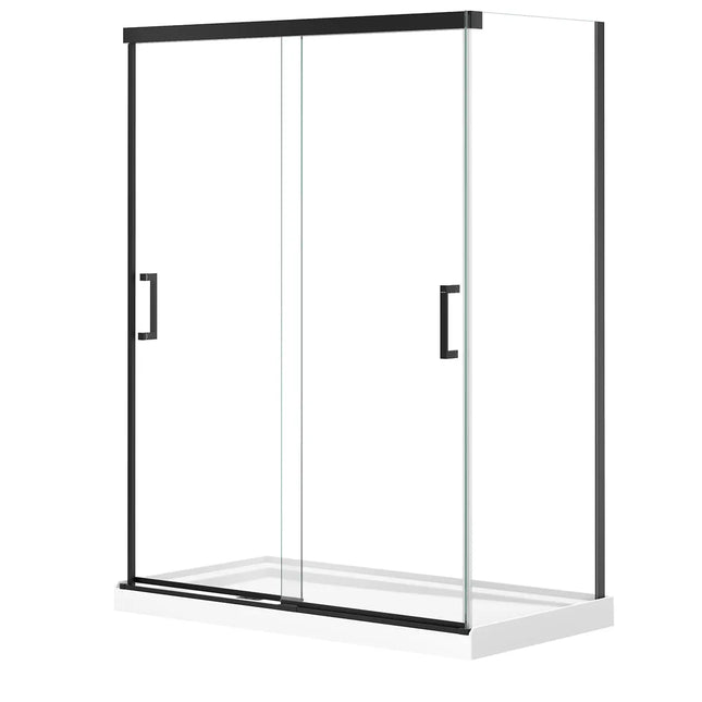 Incognito 76 Return Panel for 32 in. Base with Clear glass in Matte Black - Plumbing Market