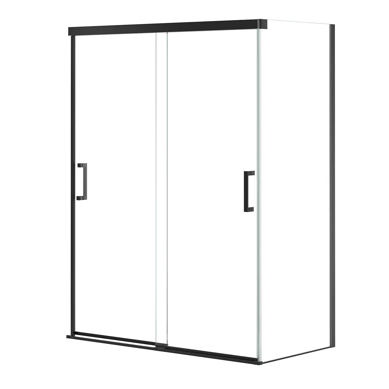 Incognito 76 Return Panel for 32 in. Base with Clear glass in Matte Black - Plumbing Market