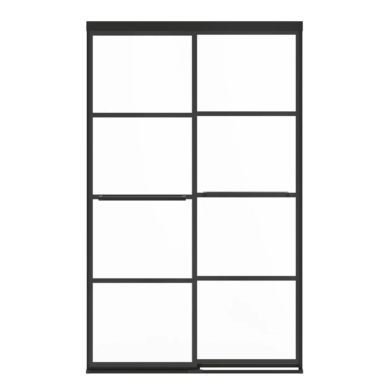 Incognito 76 Shaker 44-47 x 76 in. 8mm Bypass Shower Door for Alcove Installation with Shaker glass in Matte Black - Plumbing Market
