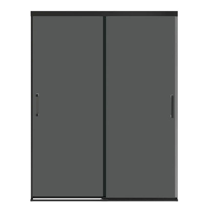 Incognito 76 Smoke 56-59 x 76 in. 8mm Bypass Shower Door for Alcove Installation with Dark Smoke glass in Matte Black - Plumbing Market