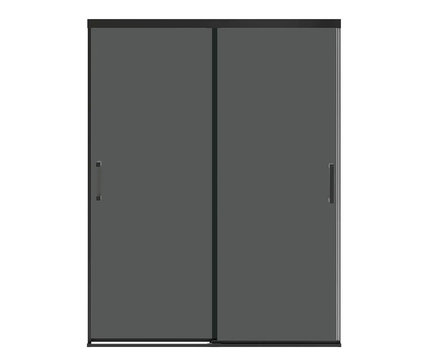 Incognito 76 Smoke 56-59 x 76 in. 8mm Bypass Shower Door for Alcove Installation with Dark Smoke glass in Matte Black - Plumbing Market