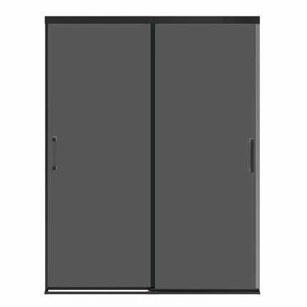 Incognito 76 Smoke 56-59 x 76 in. 8mm Bypass Shower Door for Alcove Installation with Dark Smoke glass in Matte Black - Plumbing Market
