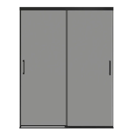 Incognito 76 Smoke 56-59 x 76 in. 8mm Bypass Shower Door for Alcove Installation with Light Smoke glass in Matte Black - Plumbing Market