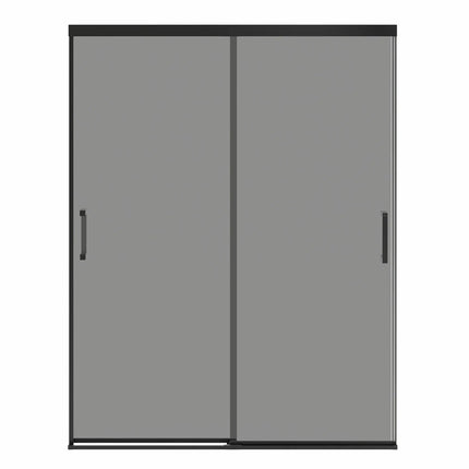 Incognito 76 Smoke 56-59 x 76 in. 8mm Bypass Shower Door for Alcove Installation with Light Smoke glass in Matte Black - Plumbing Market