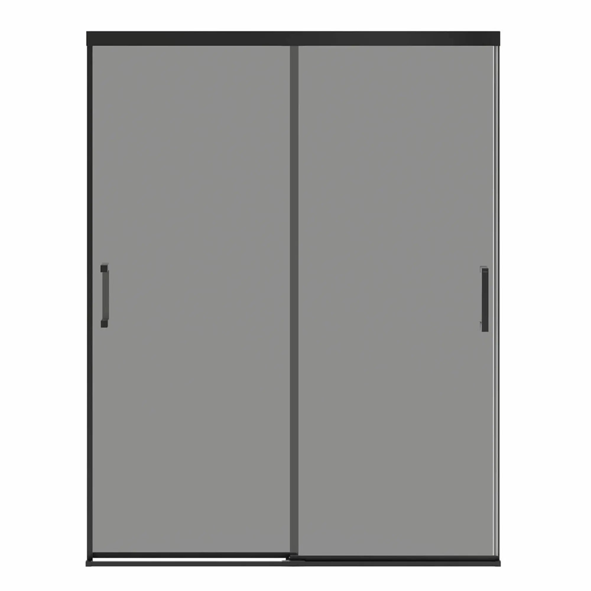 Incognito 76 Smoke 56-59 x 76 in. 8mm Bypass Shower Door for Alcove Installation with Light Smoke glass in Matte Black - Plumbing Market
