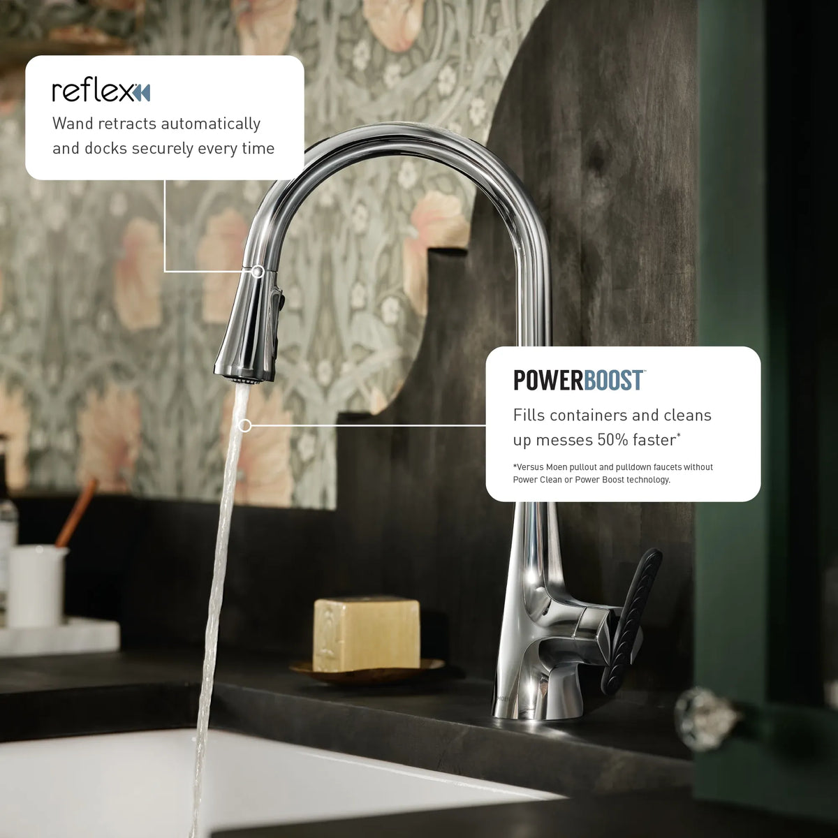 Moen Arlia Single-Handle High-Arc Pulldown Kitchen Faucet 87564 in Chrome (87564) - view 12