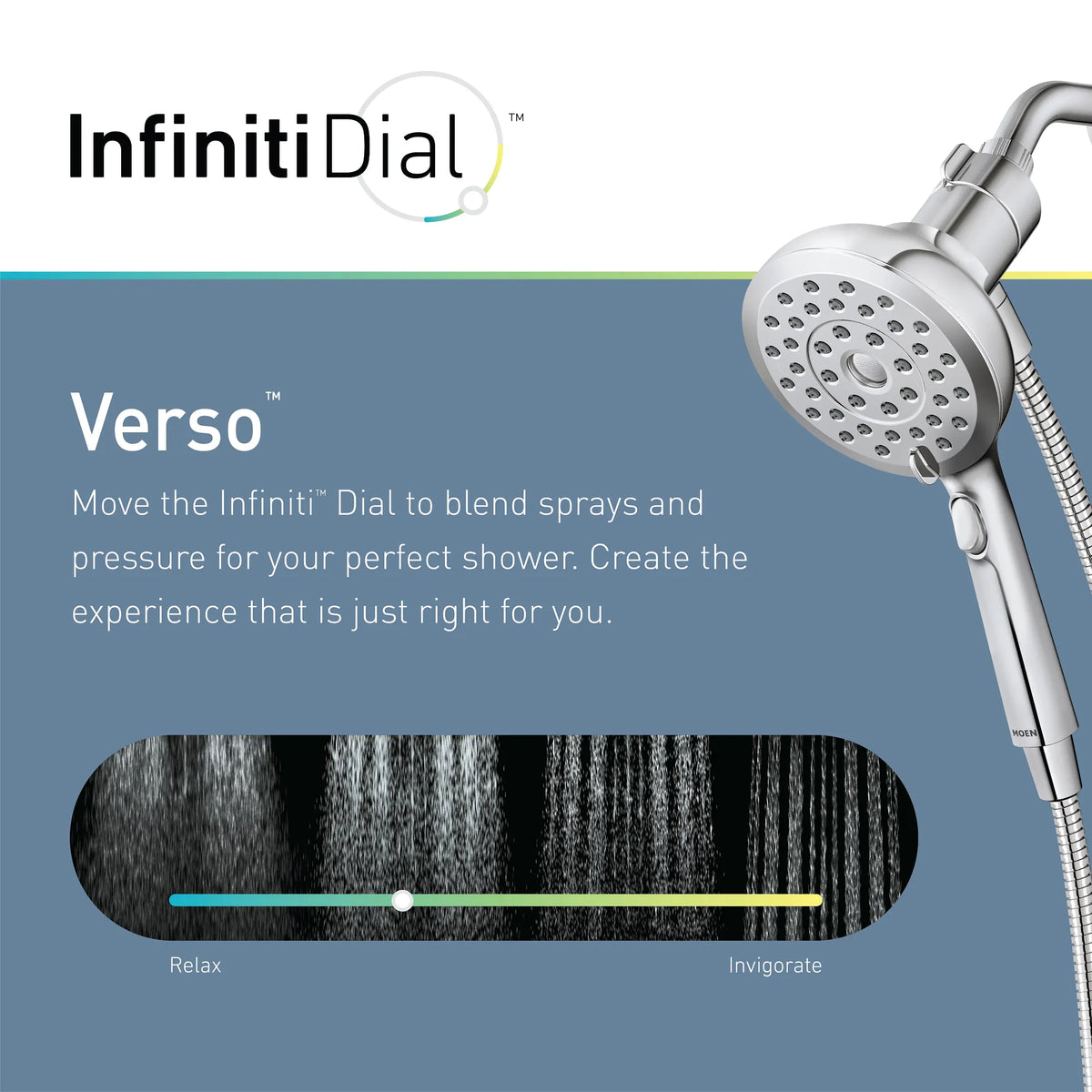 Moen Verso Handheld with Infiniti Dial In 220H2EP in Chrome (220H2EP) - view 10
