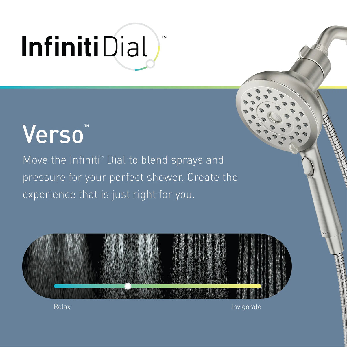 Moen Verso Handheld with Infiniti Dial In 220H2EP in Spot Resist Brushed Nickel (220H2EPSRN) - view 2