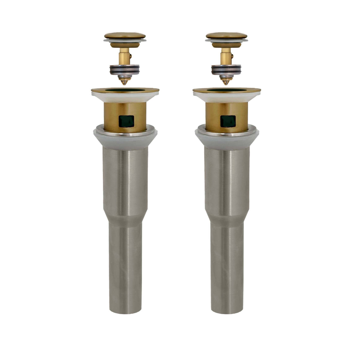Stylish Pop-Up Bathroom Sink Drains Set with Overflow Brushed Gold D-700G2