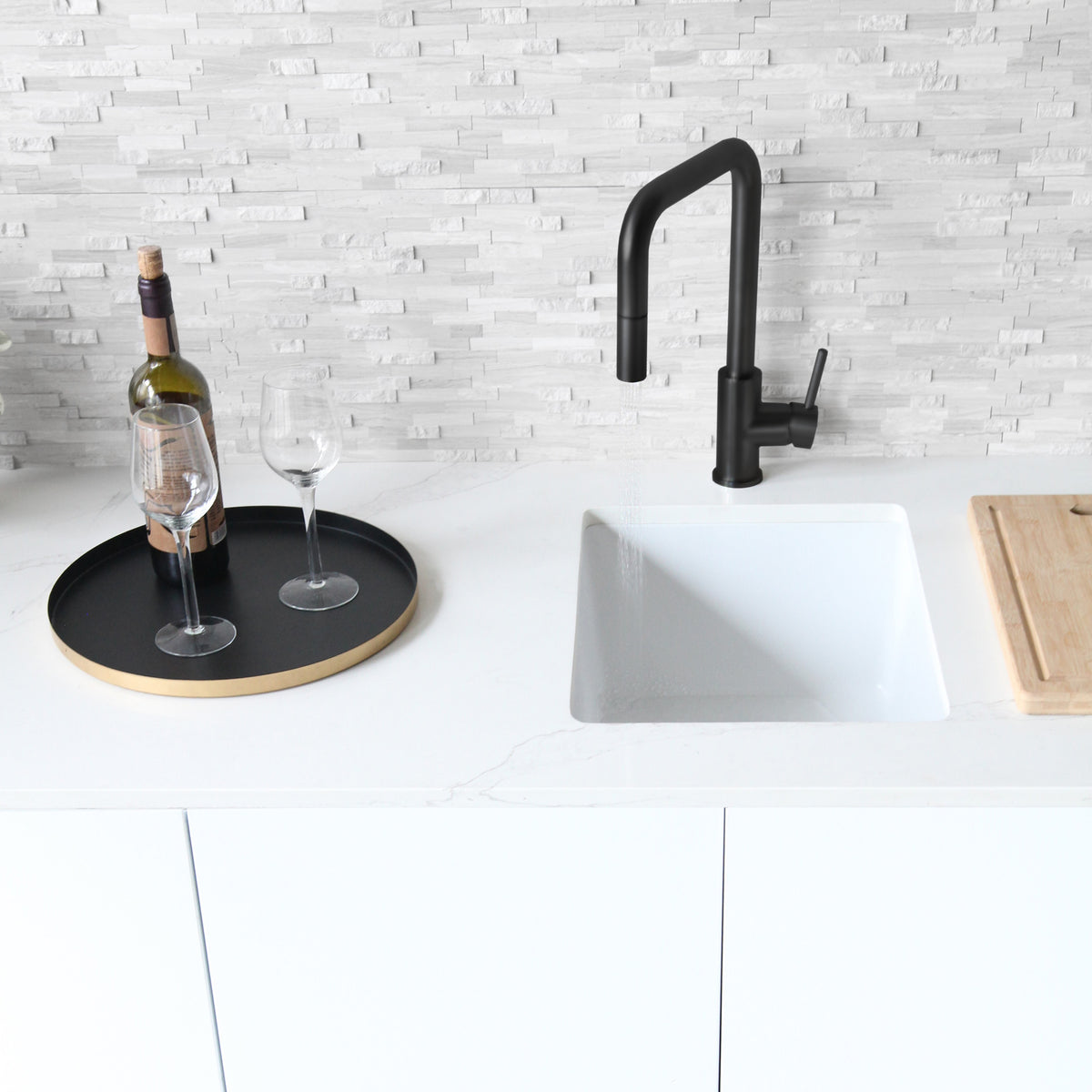 Stylish Rivo Single Handle Pull Down Kitchen Faucet Matte Black K-148N