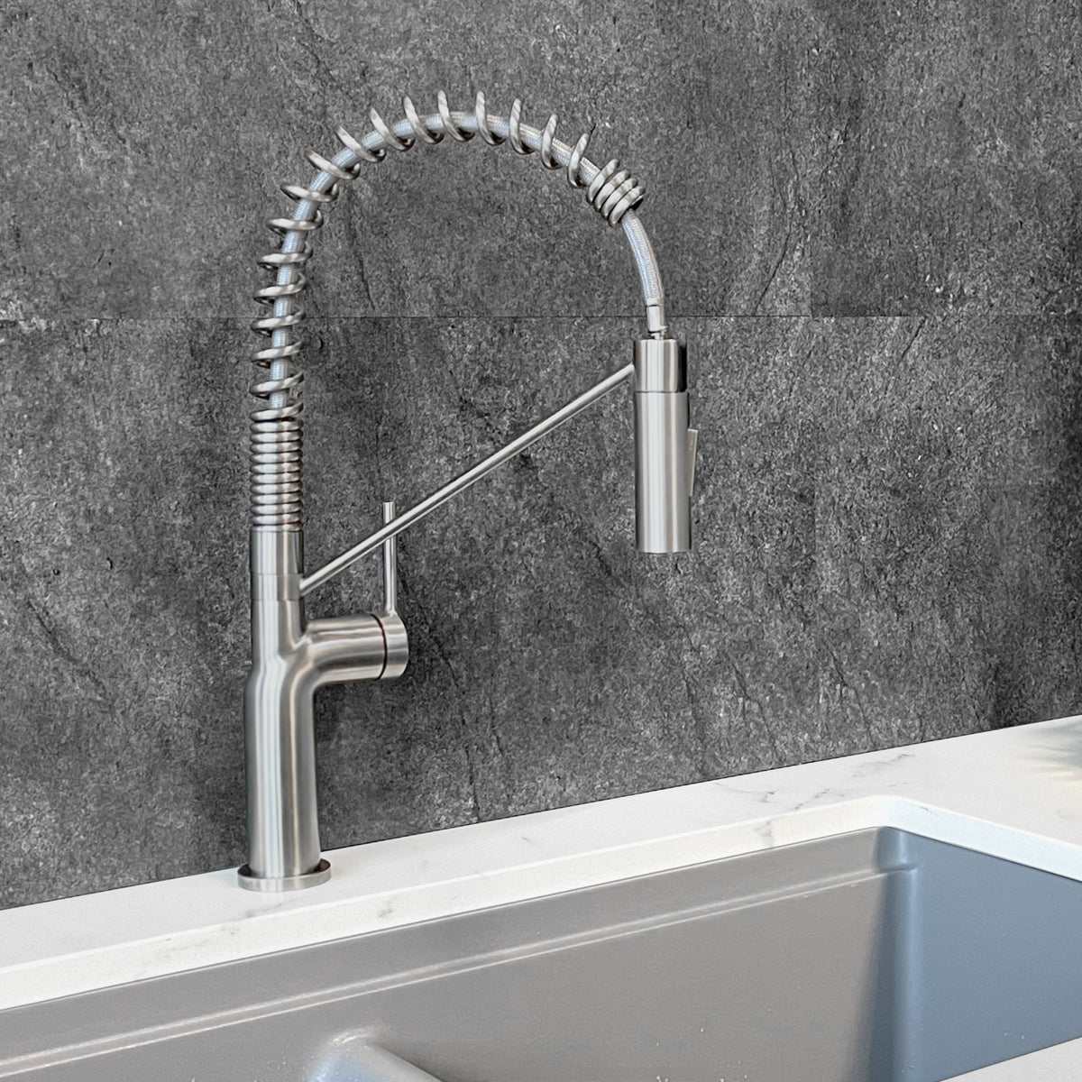 Stylish Tivoli Single Handle Pull Down Kitchen Faucet Brushed K-149S