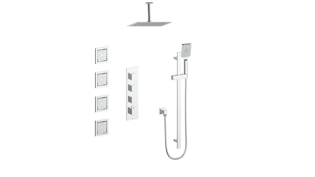 KAPFENBERG 3/4" HIGH-FLOW TH SHOWER KIT WITH BODY JETS AND 6" CEILING ARM N/A - Plumbing Market
