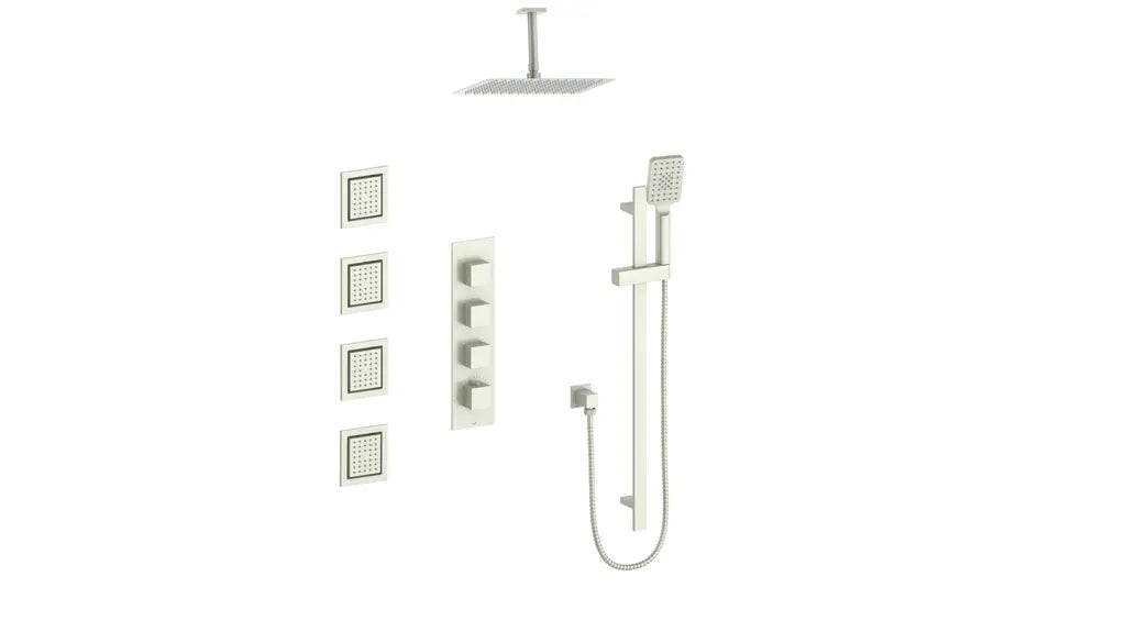 KAPFENBERG 3/4" HIGH-FLOW TH SHOWER KIT WITH BODY JETS AND 6" CEILING ARM N/A - Plumbing Market