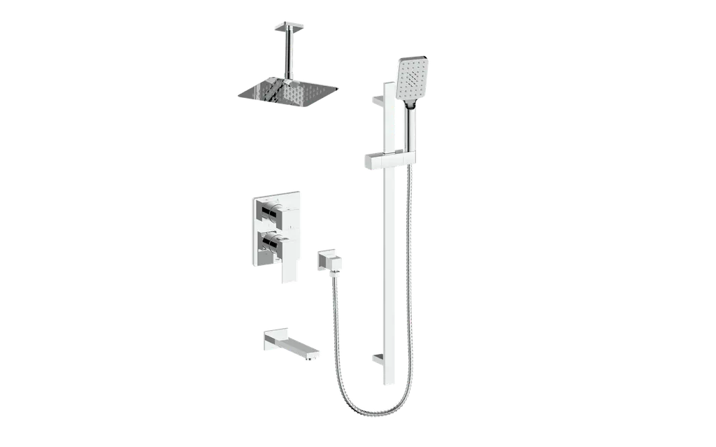 KAPFENBERG 3-WAY PB SHOWER KIT WITH 6" CEILING ARM N/A - Plumbing Market