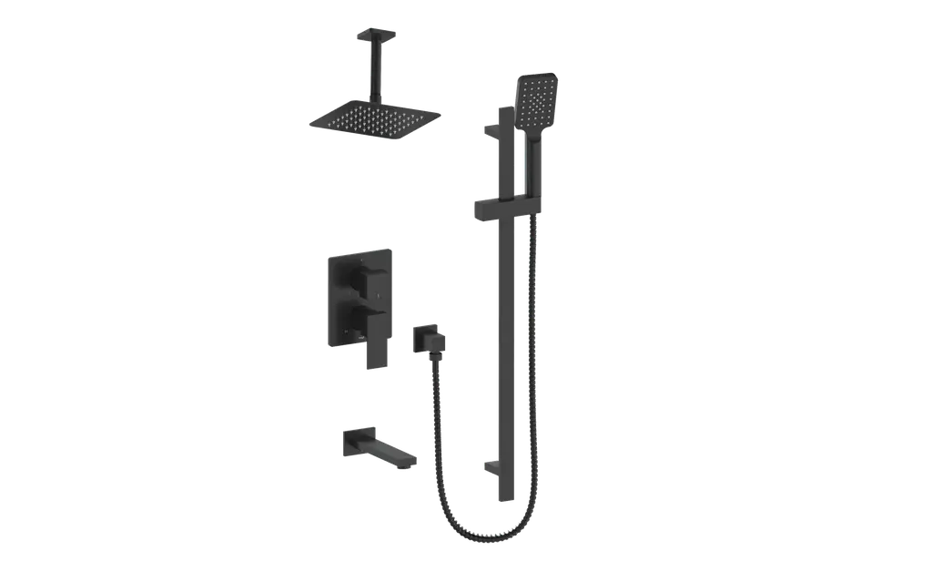 KAPFENBERG 3-WAY PB SHOWER KIT WITH 6" CEILING ARM N/A - Plumbing Market