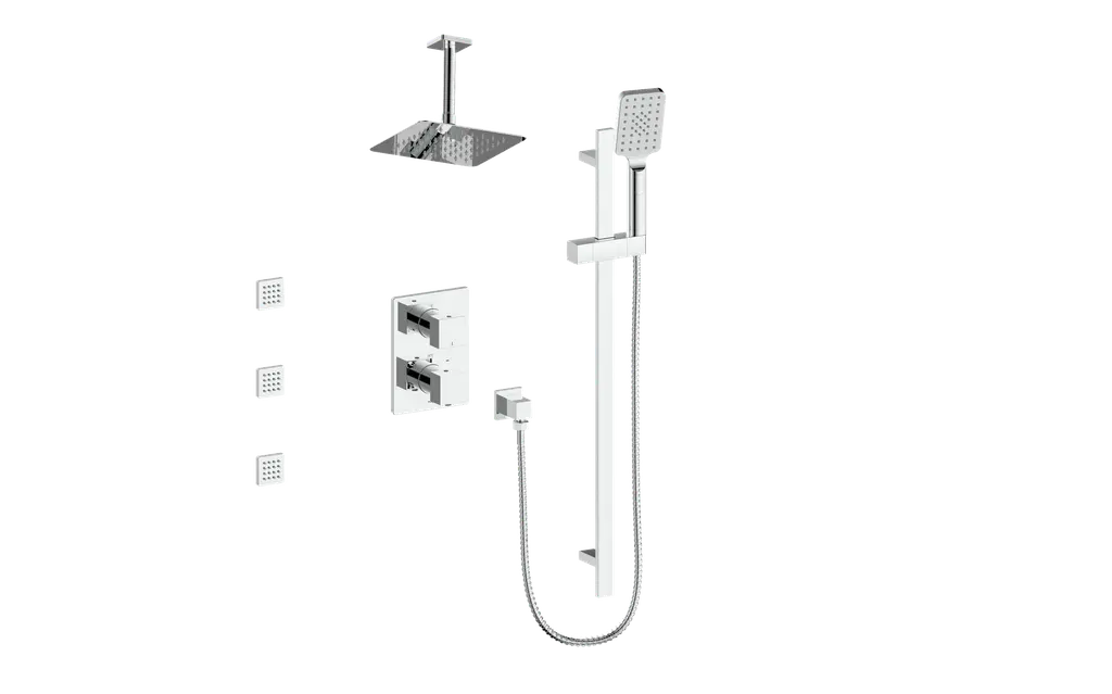 KAPFENBERG 3-WAY TH SHOWER KIT WITH BODY JETS AND 6" CEILING ARM N/A - Plumbing Market