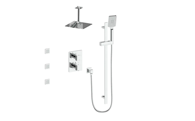 KAPFENBERG 3-WAY TH SHOWER KIT WITH BODY JETS AND 6" CEILING ARM N/A - Plumbing Market