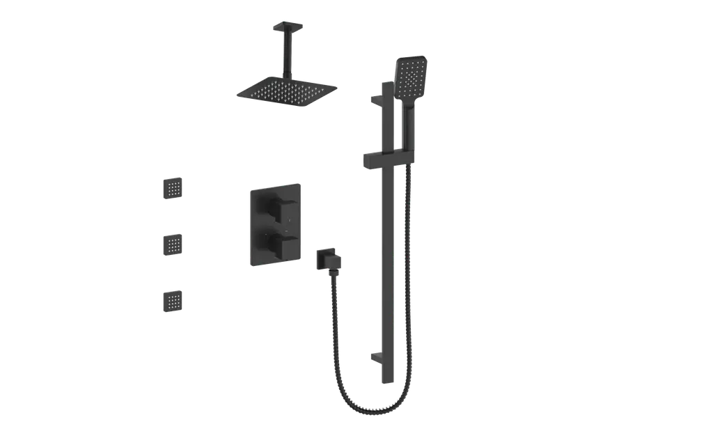 KAPFENBERG 3-WAY TH SHOWER KIT WITH BODY JETS AND 6" CEILING ARM N/A - Plumbing Market