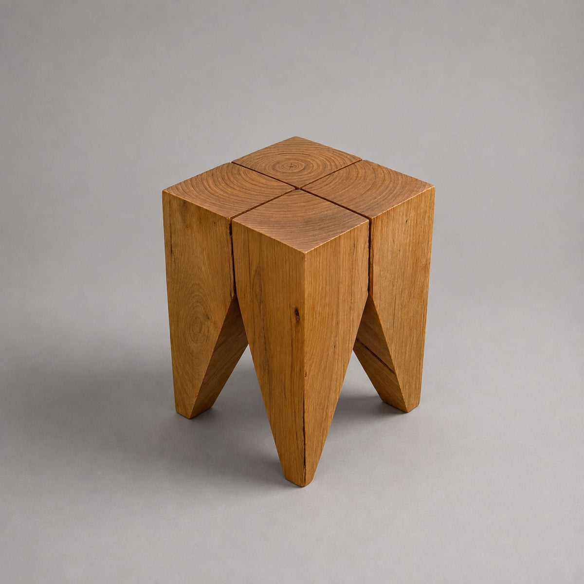 Kubebath Solid New Zealand Pine Triangle Arch Accent Stool & Side Table - Honey Pine (KB-ST-PINE-ARCH) view 2