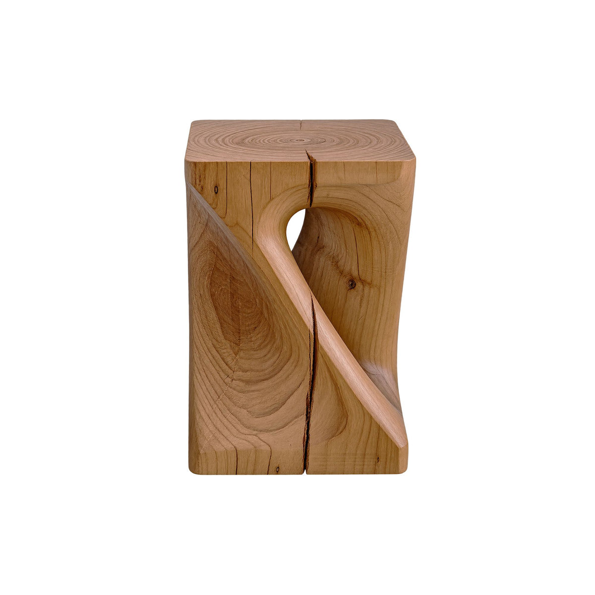 Kubebath Solid New Zealand Pine Twist Accent Stool & Side Table - Honey Pine (KB-ST-PINE-TWST)