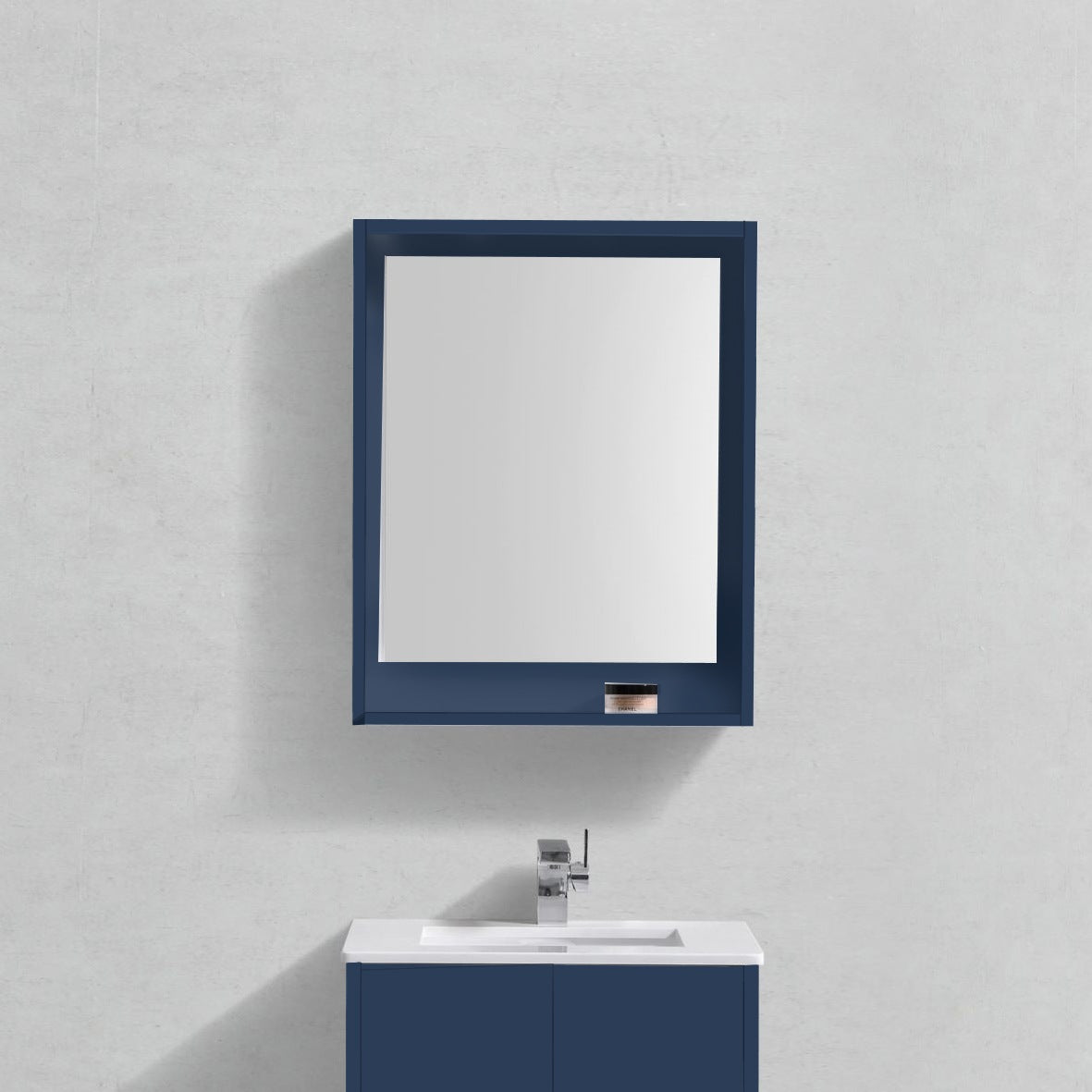 Kube Bath Bosco 24" Framed Mirror With Shelve - Navy Blue (KB24VBE-M) view 2