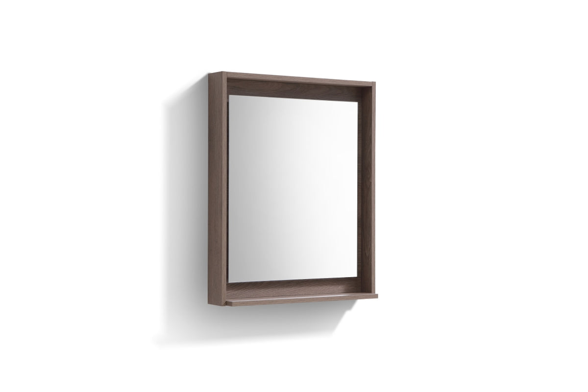Kube Bath Bosco 24" Framed Mirror With Shelve - Butternut (KB24BTN-M) view 2
