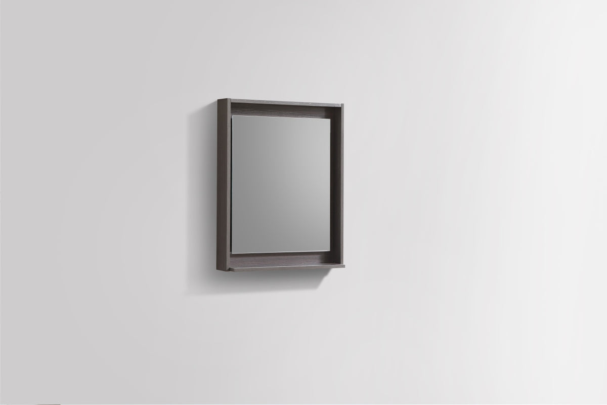 Kube Bath Bosco 24" Framed Mirror With Shelve - Grey Oak (KB24GO-M) view 2