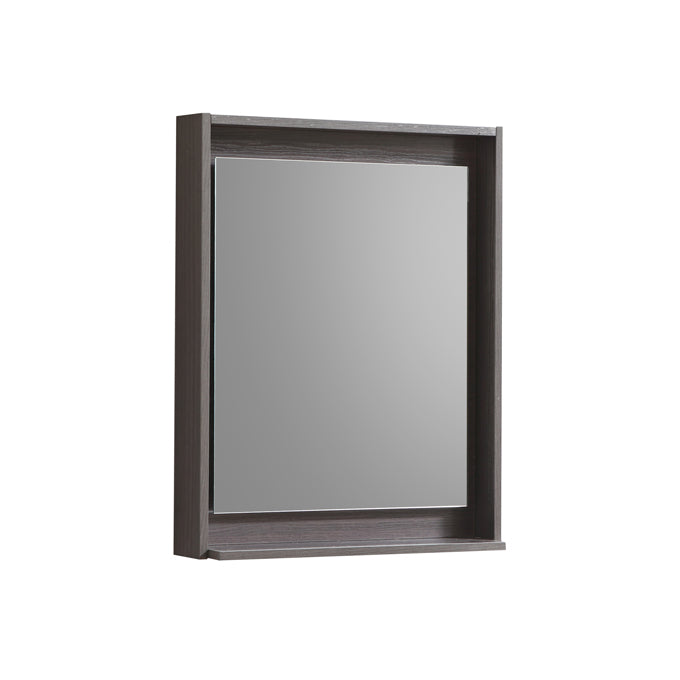 Kube Bath Bosco 24" Framed Mirror With Shelve - Grey Oak (KB24GO-M)