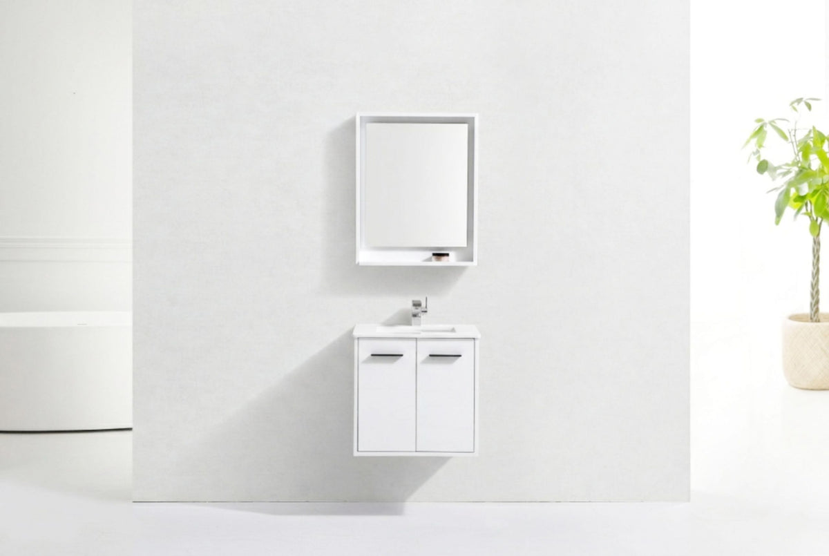 Kube Bath Bosco 24" Modern Bathroom Vanity w/ Quartz Countertop - Gloss White (KB24GW) view 7